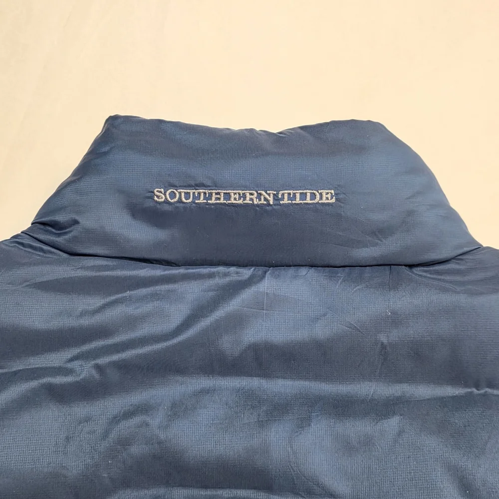 Coastal Prep Southern Tide Down Vest Men S Blue Nylon Goose Down Zip Jacket